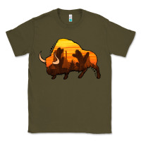 Army Green western bison Classic Tee - Jasminsmagicworld