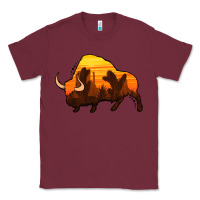 Burgundy western bison Classic Tee - Jasminsmagicworld