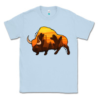 Dusty Blue western bison Classic Tee - Jasminsmagicworld