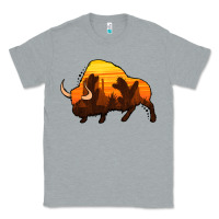 Heather Grey western bison Classic Tee - Jasminsmagicworld