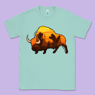 Western Bison Classic Tee Designed By Jasminsmagicworld