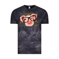 Cloud Black Fall Autumn Pig Vintage Tee - RanaPortraitStore