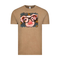 Vintage Coffee Fall Autumn Pig Vintage Tee - RanaPortraitStore