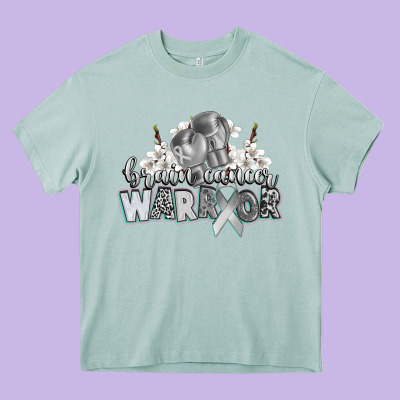 Brain Cancer Warrior Heavy Core Tee Designed By Cowgirlartshop