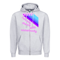 Heather Grey ohhhhh i wanna dance with somebody Zipper Hoodie - linhVisuals