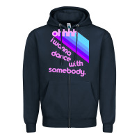 Navy ohhhhh i wanna dance with somebody Zipper Hoodie - linhVisuals