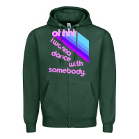 Sports Green ohhhhh i wanna dance with somebody Zipper Hoodie - linhVisuals