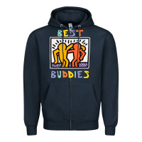 Navy best buddies has landed Zipper Hoodie - linhVisuals