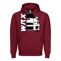 Burgundy W R X cars Zipper Hoodie - linhVisuals