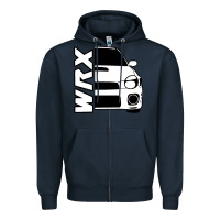 Navy W R X cars Zipper Hoodie - linhVisuals