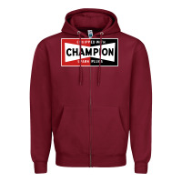 Burgundy champion spark plugs company Zipper Hoodie - linhVisuals