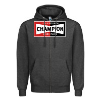 Charcoal Heather champion spark plugs company Zipper Hoodie - linhVisuals