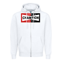White champion spark plugs company Zipper Hoodie - linhVisuals
