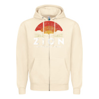 Sandshell retro zion national park us vintage utah adventure hiking Zipper Hoodie - linhVisuals