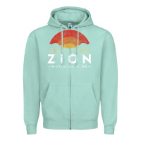 Seafoam retro zion national park us vintage utah adventure hiking Zipper Hoodie - linhVisuals