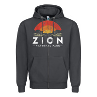 Smoke retro zion national park us vintage utah adventure hiking Zipper Hoodie - linhVisuals