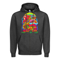 Charcoal Heather psychedelic t  shirt psychedelic dream t  shirt Zipper Hoodie - linhVisuals