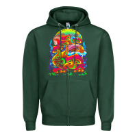 Sports Green psychedelic t  shirt psychedelic dream t  shirt Zipper Hoodie - linhVisuals