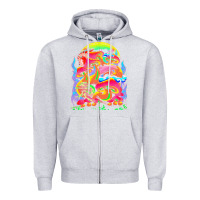 Heather Grey psychedelic t  shirt psychedelic dream t  shirt Zipper Hoodie - linhVisuals
