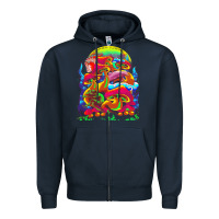 Navy psychedelic t  shirt psychedelic dream t  shirt Zipper Hoodie - linhVisuals