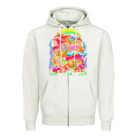 Oatmeal Heather psychedelic t  shirt psychedelic dream t  shirt Zipper Hoodie - linhVisuals