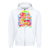 White psychedelic t  shirt psychedelic dream t  shirt Zipper Hoodie - linhVisuals
