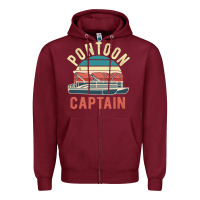 Burgundy pontoon captain vintage boating party funny gift for pontooning lover Zipper Hoodie - linhVisuals