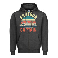 Charcoal Heather pontoon captain vintage boating party funny gift for pontooning lover Zipper Hoodie - linhVisuals