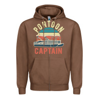 Chestnut pontoon captain vintage boating party funny gift for pontooning lover Zipper Hoodie - linhVisuals