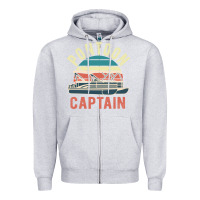 Heather Grey pontoon captain vintage boating party funny gift for pontooning lover Zipper Hoodie - linhVisuals
