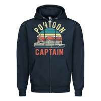 Navy pontoon captain vintage boating party funny gift for pontooning lover Zipper Hoodie - linhVisuals