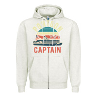 Oatmeal Heather pontoon captain vintage boating party funny gift for pontooning lover Zipper Hoodie - linhVisuals