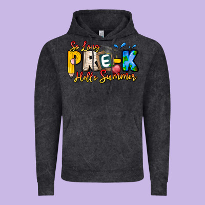 So Long Pre K Hello Summer Vintage Hoodie Designed By Cowhidedigitalart