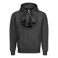 Charcoal Heather brooklyn college seal Zipper Hoodie - linhVisuals