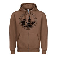 Chestnut brooklyn college seal Zipper Hoodie - linhVisuals