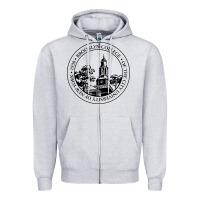 Heather Grey brooklyn college seal Zipper Hoodie - linhVisuals