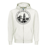 Oatmeal Heather brooklyn college seal Zipper Hoodie - linhVisuals