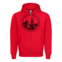 Red brooklyn college seal Zipper Hoodie - linhVisuals