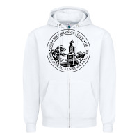 White brooklyn college seal Zipper Hoodie - linhVisuals