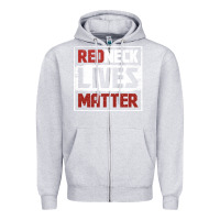 Heather Grey redneck lives matter distressed Zipper Hoodie - linhVisuals