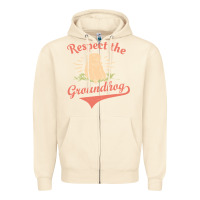 Sandshell respect the groundhog happy groundhog day vintage Zipper Hoodie - linhVisuals