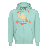 Seafoam respect the groundhog happy groundhog day vintage Zipper Hoodie - linhVisuals
