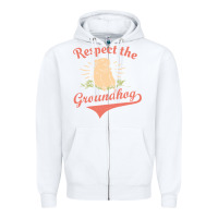 White respect the groundhog happy groundhog day vintage Zipper Hoodie - linhVisuals