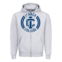 Heather Grey ithaca college bombers Zipper Hoodie - linhVisuals