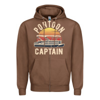 Chestnut retro pontoon captain of the boat funny river cruising gift for pontoo Zipper Hoodie - linhVisuals