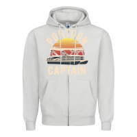 Dove Grey retro pontoon captain of the boat funny river cruising gift for pontoo Zipper Hoodie - linhVisuals