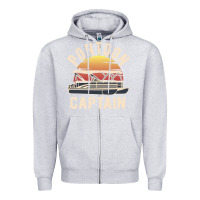 Heather Grey retro pontoon captain of the boat funny river cruising gift for pontoo Zipper Hoodie - linhVisuals