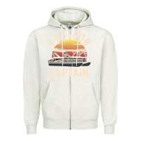 Oatmeal Heather retro pontoon captain of the boat funny river cruising gift for pontoo Zipper Hoodie - linhVisuals