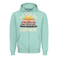 Seafoam retro pontoon captain of the boat funny river cruising gift for pontoo Zipper Hoodie - linhVisuals