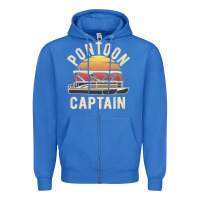 True Royal retro pontoon captain of the boat funny river cruising gift for pontoo Zipper Hoodie - linhVisuals